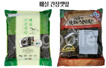 반찬단지 매실간장깻잎 4kg 4개 1박스 식당용 업소용 간장깻잎지 매실깻잎