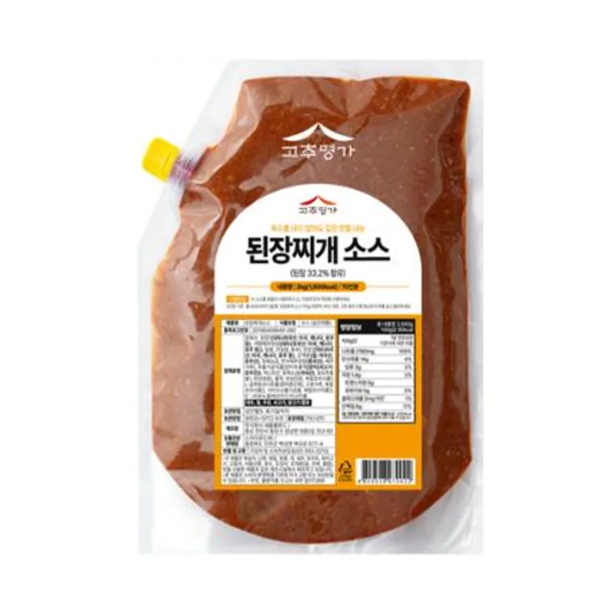 된장찌개소스 2kg 고추명가 된장찌개양념 대용량 업소용 이미지