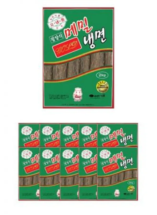 농민식품 평양식 메밀냉면 골드 2kg 1박스 10개입 업소용 평양냉면사리 메밀냉면사리 이미지