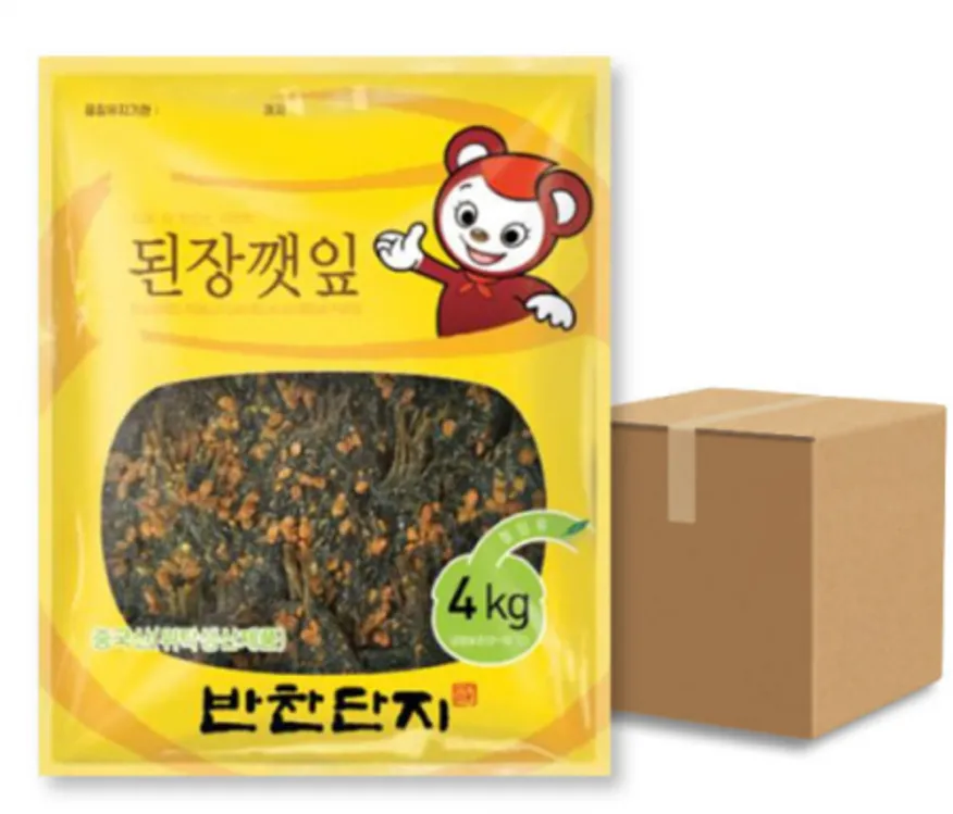 ❤️무료배송❤️ 반찬단지 된장깻잎 4kg 4개 1박스 업소용 식당용 반찬가게 된장깻잎지 이미지