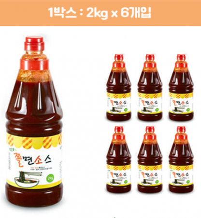 ❤️무료배송❤️ 맛찬들 백미식품 쫄면소스 업소용 쫄면장 2kg 1박스 6개입