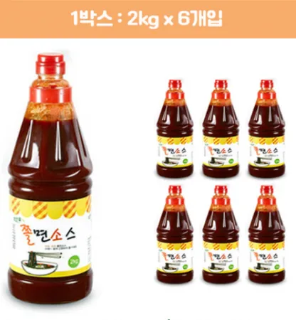 ❤️무료배송❤️ 맛찬들 백미식품 쫄면소스 업소용 쫄면장 2kg 1박스 6개입