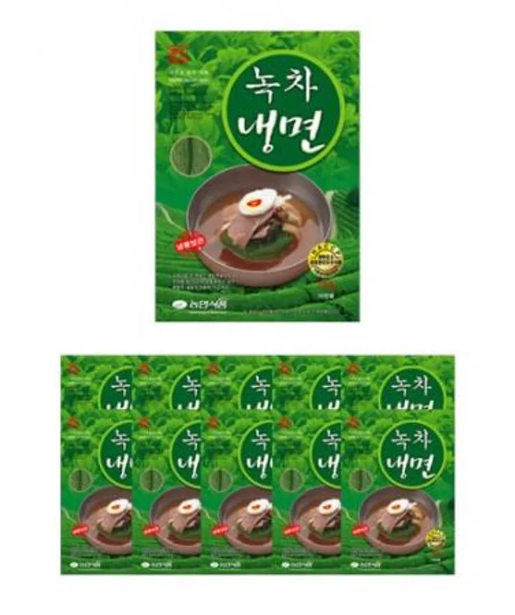 농민식품 녹차냉면 2kg 1박스 10개입 업소용 녹차냉면사리 녹차면사리 이미지