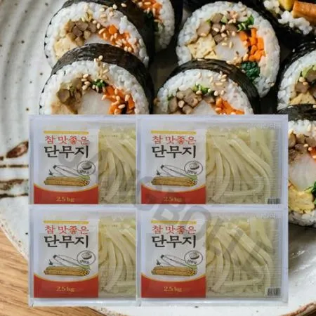 하진식품 참맛좋은 백김밥단무지 2.5kg 1박스 4개입