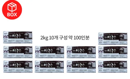 ❤️무료배송❤️ 맛찬들 백미식품 막국수 업소용 쟁반막국수 막국수사리 2kg 1박스 10개입 이미지