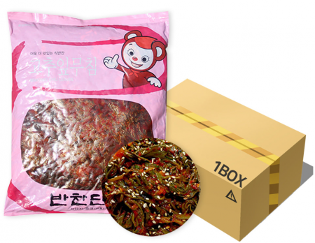 ❤️무료배송❤️ 반찬단지 고추잎무침 4kg 4개 1박스 업소용 식당용 고춧잎무침