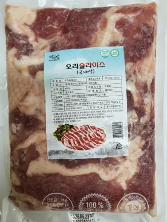 [청하유통] 국내산 오리슬라이스(800g) 몸에 좋은 오리고기 100% 캠핑요리 술안주