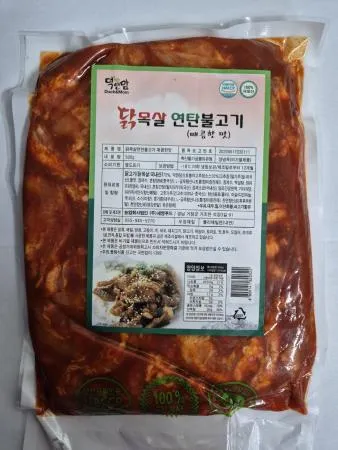 [청하유통] 매콤한맛 닭목살연탄불고기(500g) 국내산 닭불고기 캠핑요리 술안주 밥반찬