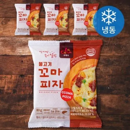 [청하유통] 라체나 꼬마피자 미니피자 불고기 (80g 4EA) 고르곤졸라 콤비네이션 체다치즈 이미지