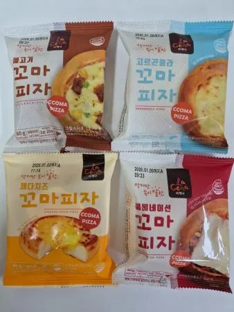 [청하유통] 라체나 꼬마피자 미니피자 체다치즈 고르곤졸라 불고기 콤비네이션 (80g 4종)