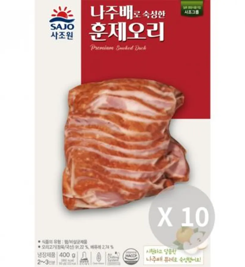 국내산 사조원 나주배 훈제오리슬라이스 400g*10ea 이미지