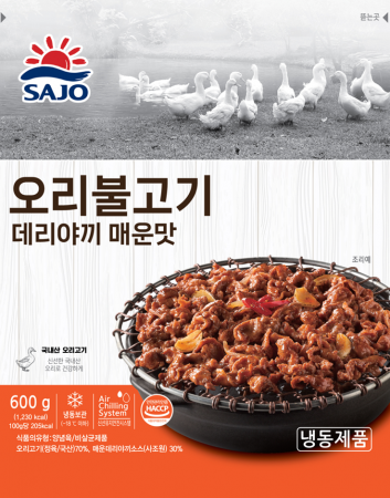 국내산 사조원 오리불고기 데리야끼 매운맛(주물럭) 600g