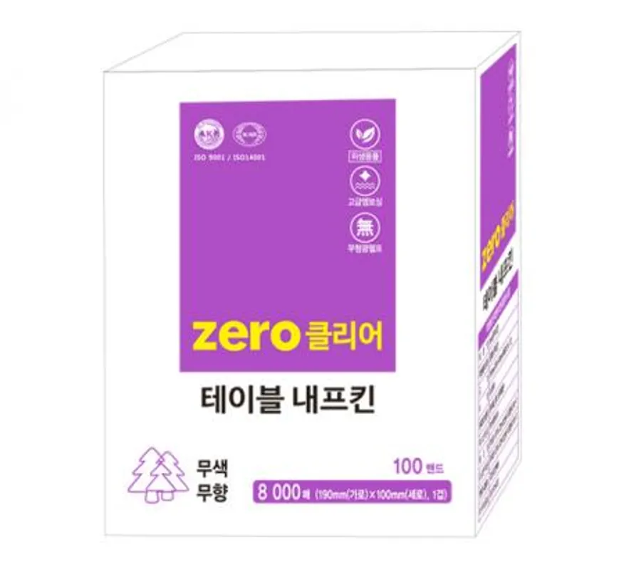 국내원단 국내생산 제로클리어 테이블냅킨 8,000매 이미지