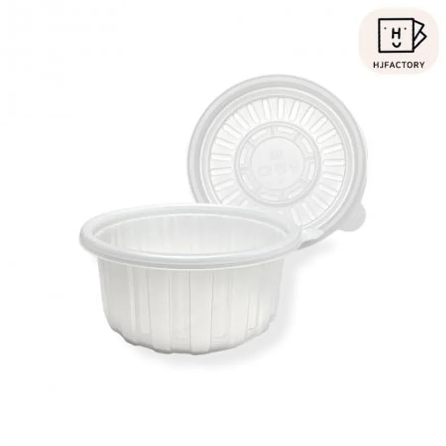 (용기+뚜껑 400개 세트) 158파이 (중) 백색 우동그릇 삼계탕그릇 등 전자레인지사용가능 이미지