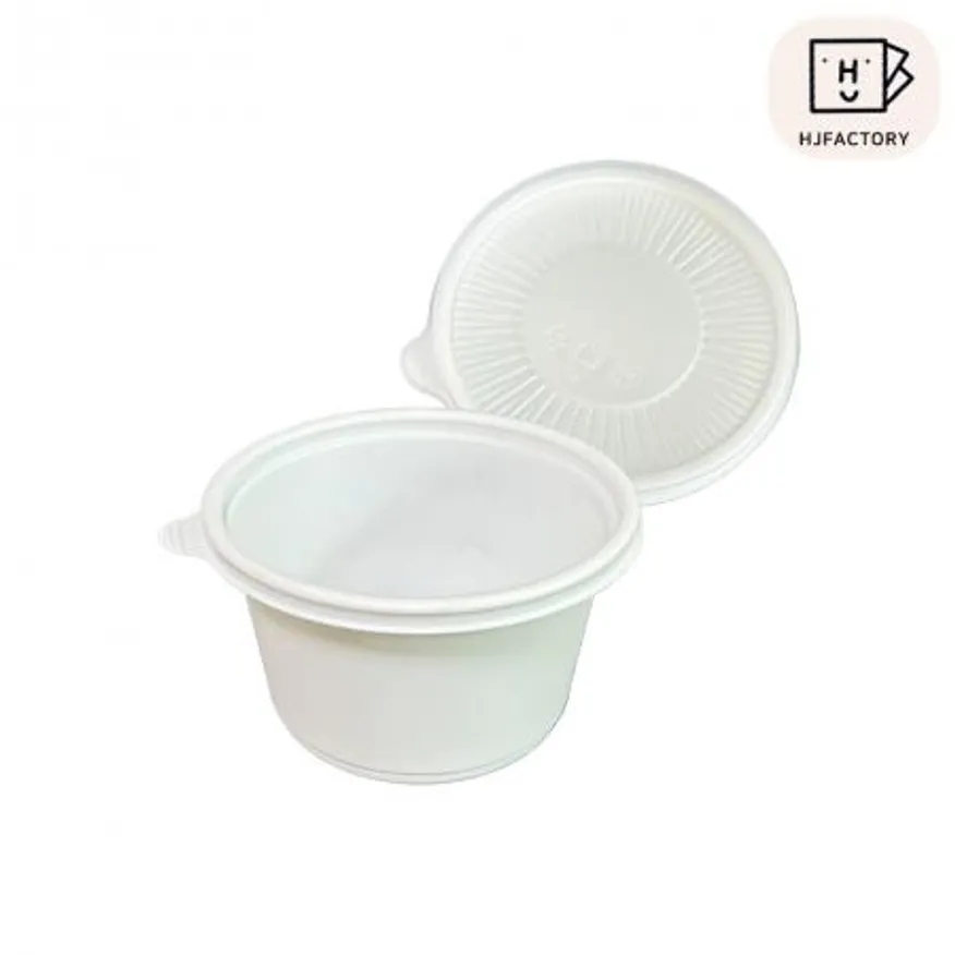 (용기+뚜껑=600개세트) 140파이 원형 백색 대 이미지