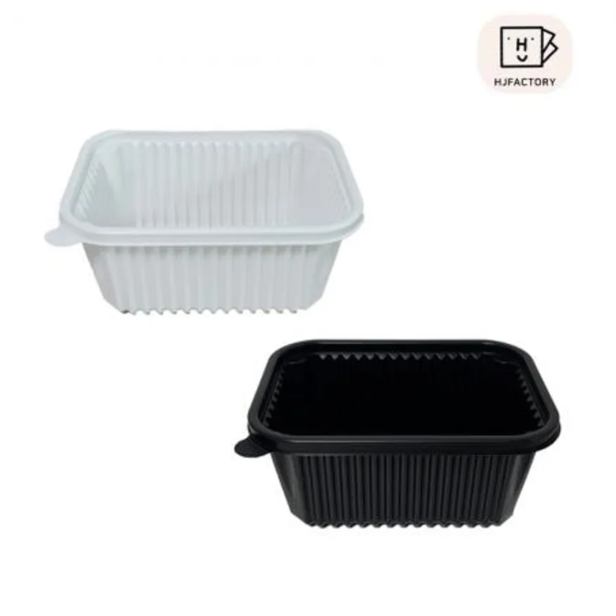 (용기+뚜껑 300개세트) 미니 사각찜용기(대) 검정 20159 이미지
