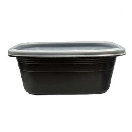 다용도 사각 죽용기 대(검정) 용기+뚜껑 200세트 