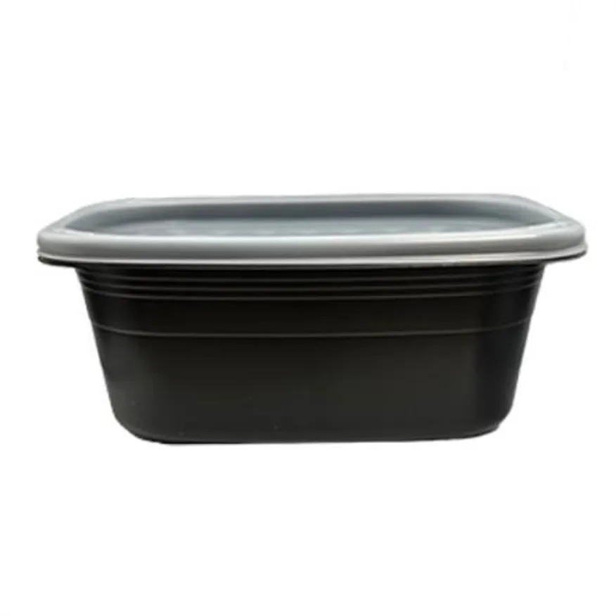 다용도 사각 죽용기 대(검정) 용기+뚜껑 200세트 이미지