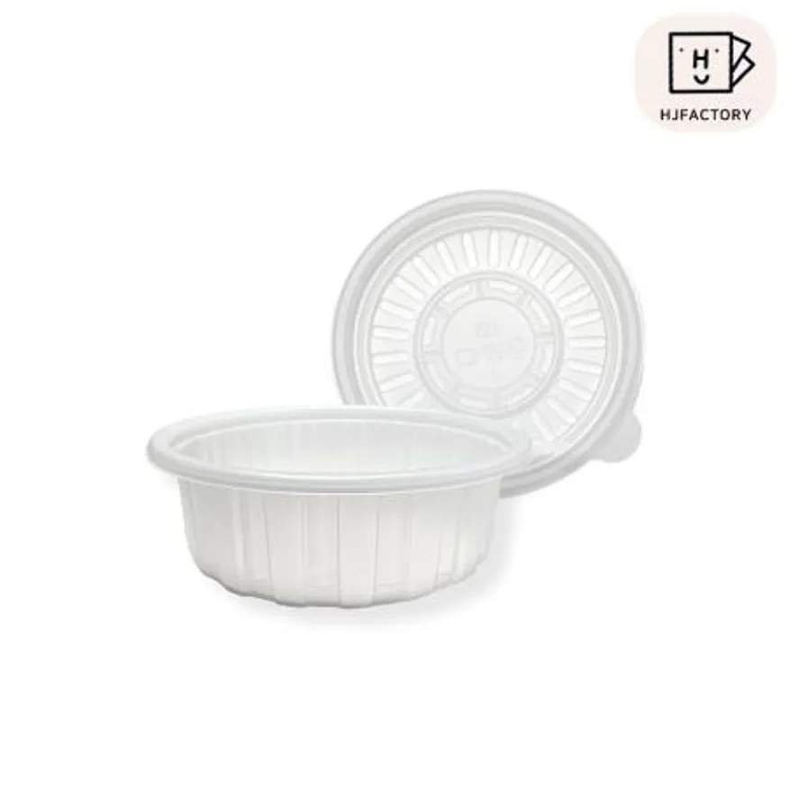 (용기+뚜껑 400개 세트) 158파이 (소) 백색 우동그릇 삼계탕그릇 등 전자레인지사용가능 이미지