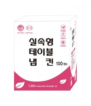 국내원단 국내생산 실속형 테이블냅킨 100밴드(7200매)