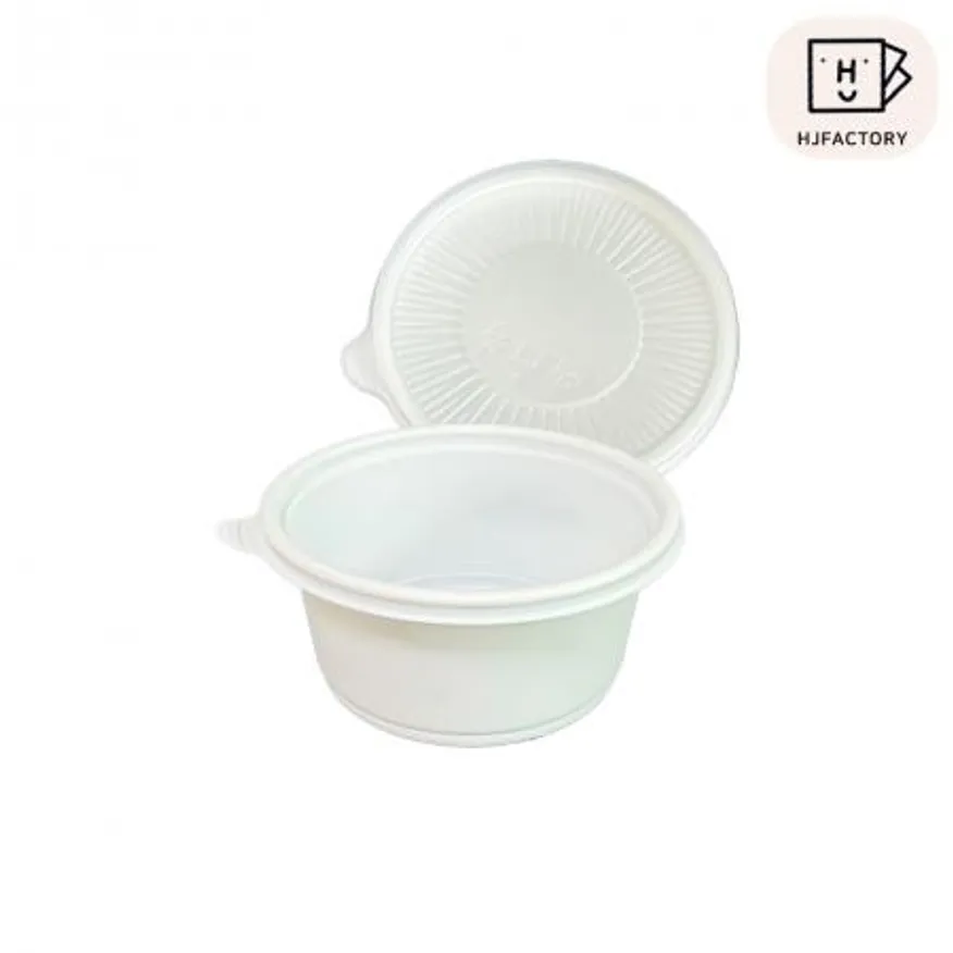 (용기+뚜껑=600개세트) 140파이 원형 백색 중 이미지