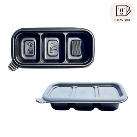 [TY]소스용기3칸 반찬용기3칸 검정 TY-1407-3A 검정 용기+뚜껑 1000세트