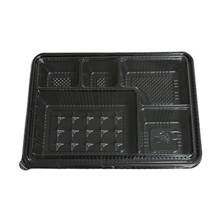 [YP]일회용 5칸돈가스용기/5칸도시락용기 용기+뚜껑 100세트 (합포장)