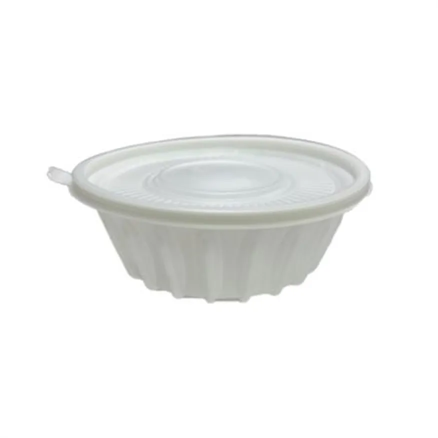 195파이 냉면용기/탕용기/면용기 소 (백색) 용기+뚜껑 300세트 이미지