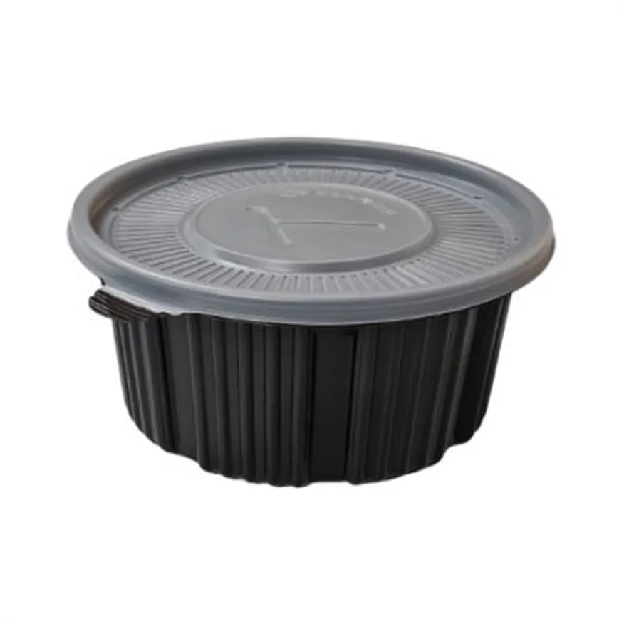 220파이 탕용기/감자탕용기 중 (검정) 용기+뚜껑 200세트 이미지