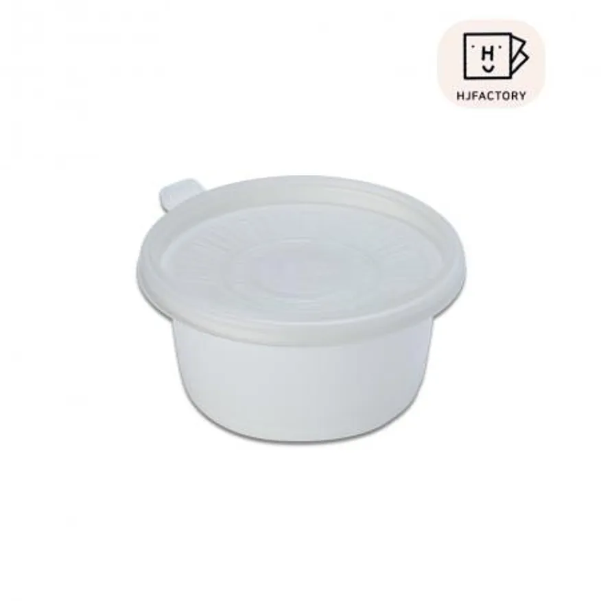 반찬 죽용기 반죽용기 PP 125파이 (중) 백색 (용기+뚜껑 600개 세트) 이미지