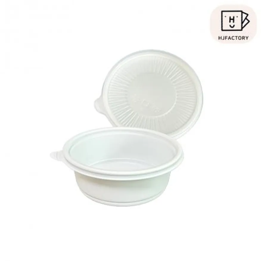 (용기+뚜껑=600개세트) 140파이 원형 백색 소 이미지