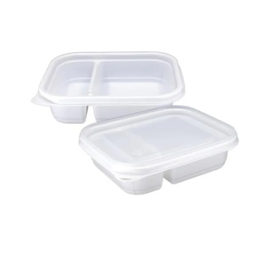 사각미니찬용기 TY-12144 2칸 용기+뚜껑 200세트 이미지