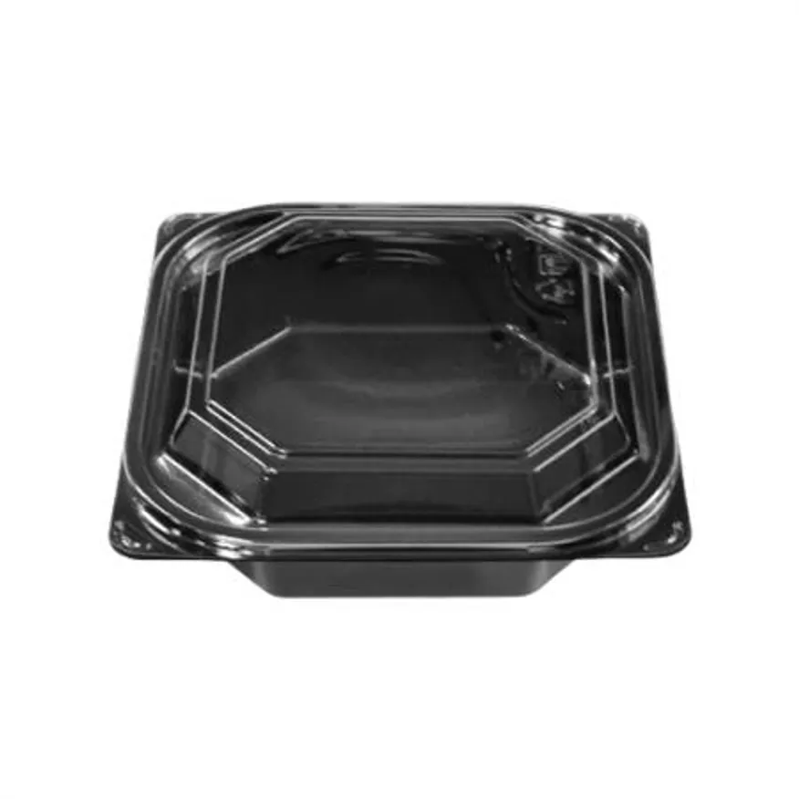 샐러드용기 TY-208 용기+뚜껑 (검정) 300세트 이미지