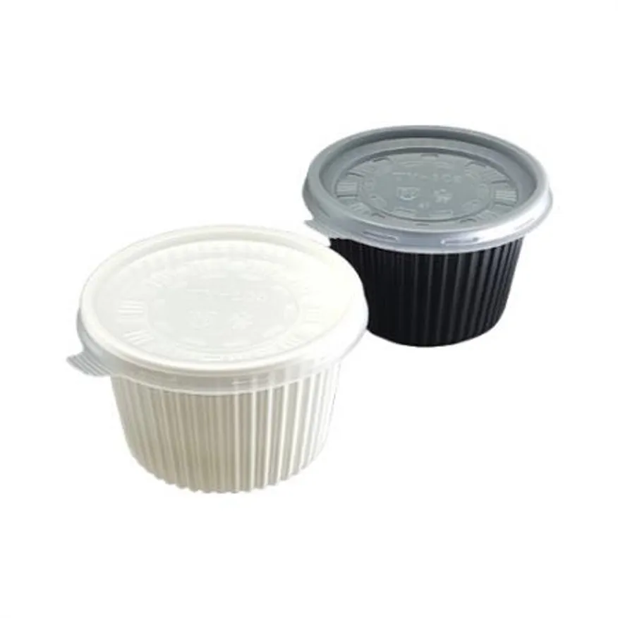 일회용 장국용기/다용도 105파이 중(검정) 용기+뚜껑 500세트(합포장) 이미지