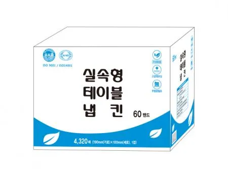 국내원단 국내생산 실속형 테이블냅킨 60밴드(4320매)