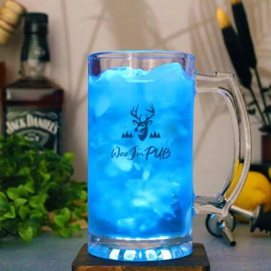(소량인쇄가능)업소맥주유리컵 진 빅핸들 유리잔 500ml 이미지