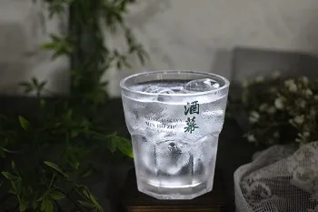 (소량인쇄가능)업소물잔 얼음잔 홈카페 팔각옥타곤유리잔