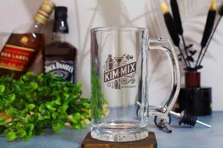 (소량인쇄가능)업소맥주유리컵 진 빅핸들 유리잔 500ml 이미지