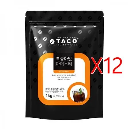 타코 복숭아 아이스티 파우더 1kg x 12개 /1박스