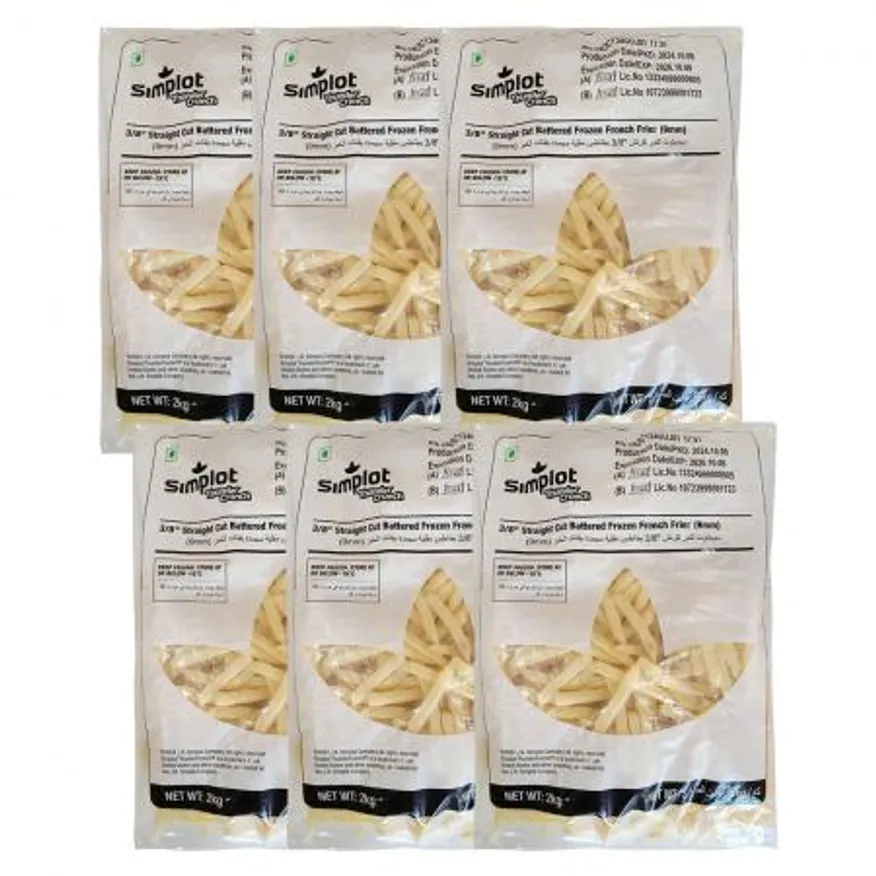 심플로트 썬더크런치 스트레이트컷 감자튀김 2kg 6개입 1박스 이미지