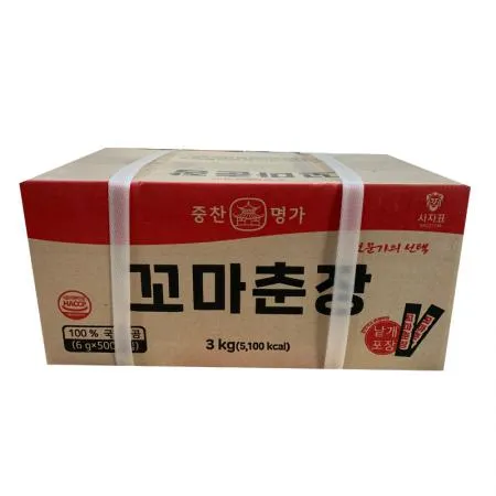 중찬명가 꼬마춘장 3kg (6gX500개입) 업소용 일회용