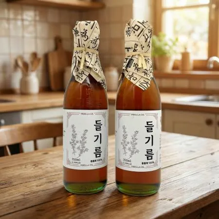저온압착 고소한 몸에좋은 통들깨 들기름 350ml X 3병 이미지
