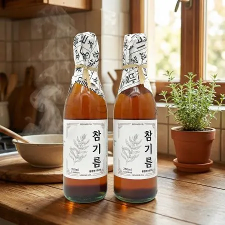 저온압착 고소한 통참깨 참기름 350ml X 1병 이미지