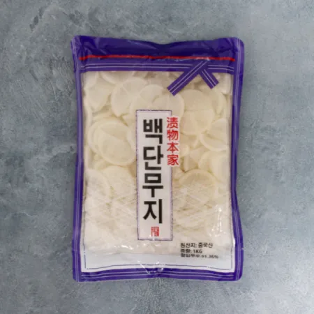 토호 백단무지 슬라이스 1kg 10개 (1박스)