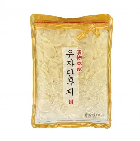 유자 단무지 1kg 슬라이스 업소용 대용량