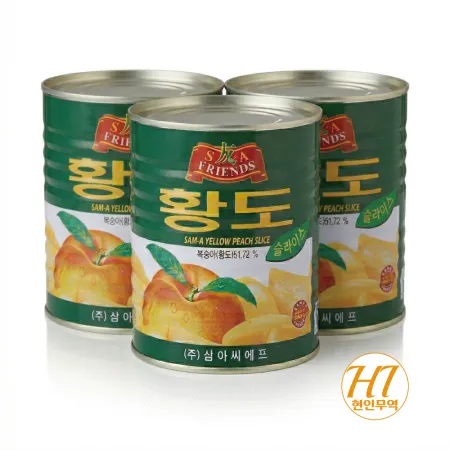 삼아씨에프 황도 복숭아 슬라이스 통조림 2.9kg 이미지