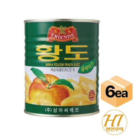 삼아씨에프 황도 복숭아 슬라이스 통조림 2.9kg 이미지