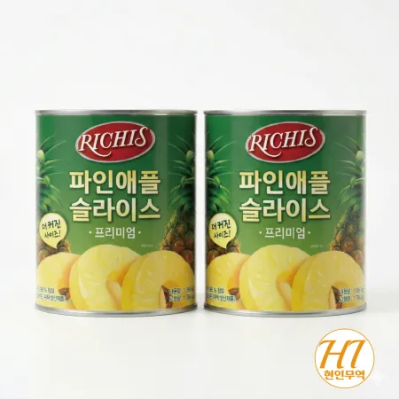 동서 리치스 파인애플 통조림 슬라이스 프리미엄 3kg 이미지