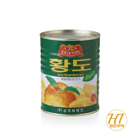 삼아씨에프 황도 복숭아 슬라이스 통조림 2.9kg