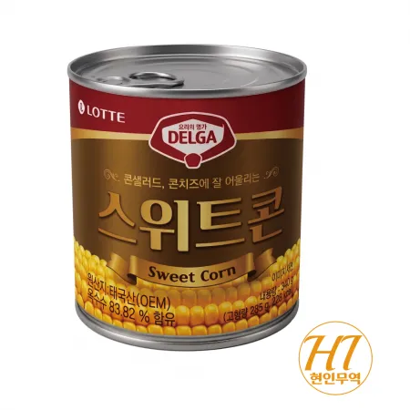 롯데 델가 옥수수캔 스위트콘 통조림 340g x 12개/ 업소용 캔옥수수